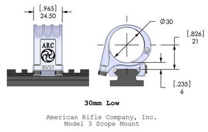 Кольца American Rifle ARС M3 (30 мм) для Picattinny, низкие M3-1-00-G2-30-21
