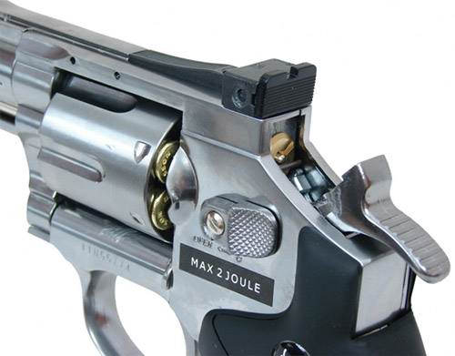 Пневматический револьвер ASG Dan Wesson 2.5 дюйма, хромированный, 17177