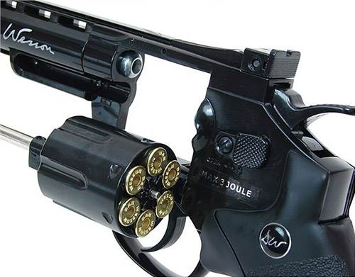 Пневматический револьвер ASG Dan Wesson 4 дюйма, кал. 4.5, черный, 17176