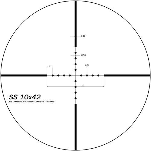 Оптический прицел SWFA SS MOA 10x42 RF 30mm, сетка Mil-Dot SS10X42
