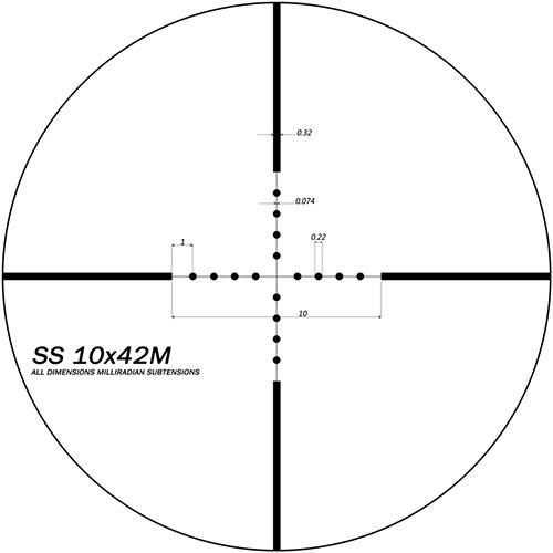 Оптический прицел SWFA SS MOA 10x42 SF 30mm, сетка Mil-Dot SS10X42M