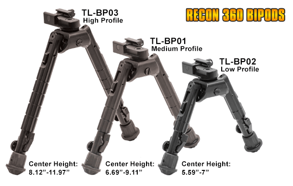 Сошки для оружия Leapers UTG, Weaver/Picatinny или антабка, высота 20,6-30,4 см, TL-BP03