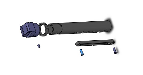 Приклад для АК, Сайга складной (вместо складных) телескопический с щекой и компенсатором РЫСЬ АК1 (черный)