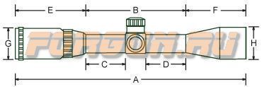 Оптический прицел Leapers UTG 6-24x50 25.4 мм, сетка Mil-Dot с цветной подсветкой, кольца на Weaver, SCP-U6245AORGW