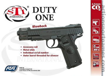 Пневматический пистолет ASG STI Duty One Blowback, подвижная рама, 16732