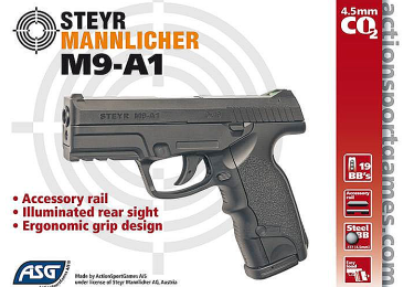 Пневматический пистолет ASG Steyr M9-A1 пластиковый затвор, 16088