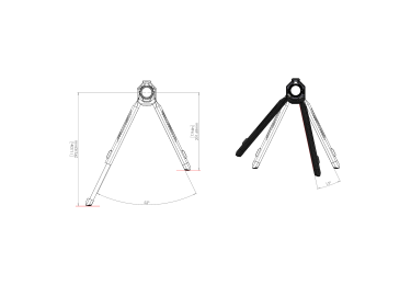 Кронштейн цевье M-LOK с сошками для M4/M16/AR15 металл (черный) BLK LBL AR-10 DPMS LOW BIPOD 14 BLACK