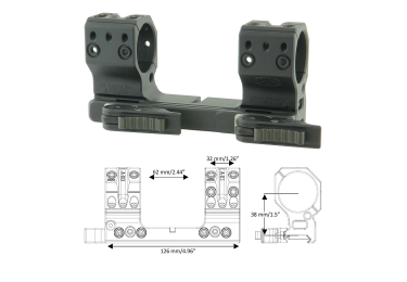 Кронштейн Spuhr на Weaver с кольцами 30 мм, быстросъемный, высота 38 мм, QDP-3002