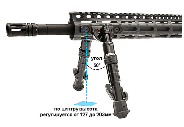 Сошки для оружия Leapers UTG, KeyMod, высота 13-20 см, TL-BPDK01