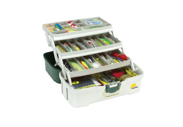 Ящик Plano для приманок и аксессуаров с 3-уровневой системой хранения зелено белый