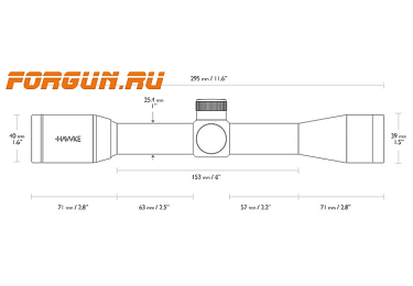 Оптический прицел Hawke Vantage 4x32, 25.4 мм, Mil Dot, 14101
