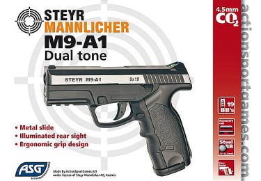 Пневматический пистолет ASG Steyr M9-A1 металлический затвор, 16553