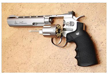 Пневматический пистолет револьвер Dan Wesson 6" металл никель(ASG)