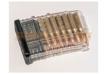 Магазин Pufgun на Сайга-308, 7,62х51, 15 патронов, полимер, прозрачный, возможность укорочения, 141 г