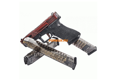 Магазин для пистолета Glock  17, 18, 19, 19X, 26, 34, 45 на 31 патрон ETS, прозрачный, GLK-18