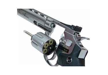 Пневматический револьвер ASG Dan Wesson 6 дюймов, никель, цельнометаллический, 16559
