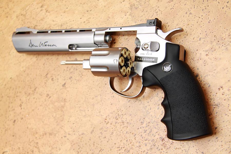 Пневматический пистолет револьвер Dan Wesson 6 металл никель(ASG)