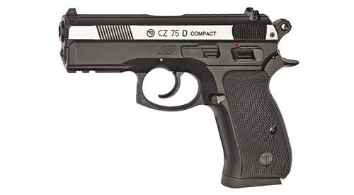 Пневматический пистолет ASG CZ-75 compact металл, никель, подвижный затвор, 16200