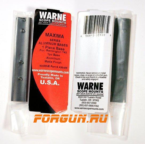Основания Weaver для Remington 740, 742, 760 Warne A994M, алюминий (черный)