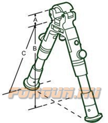 Сошки для оружия Leapers UTG, на ствол 11-19 мм, высота 16-17 см, TL-BP18S-A