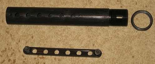 Трубка телескопического приклада для M4, AR16 РЫСЬ, алюминий (черный)